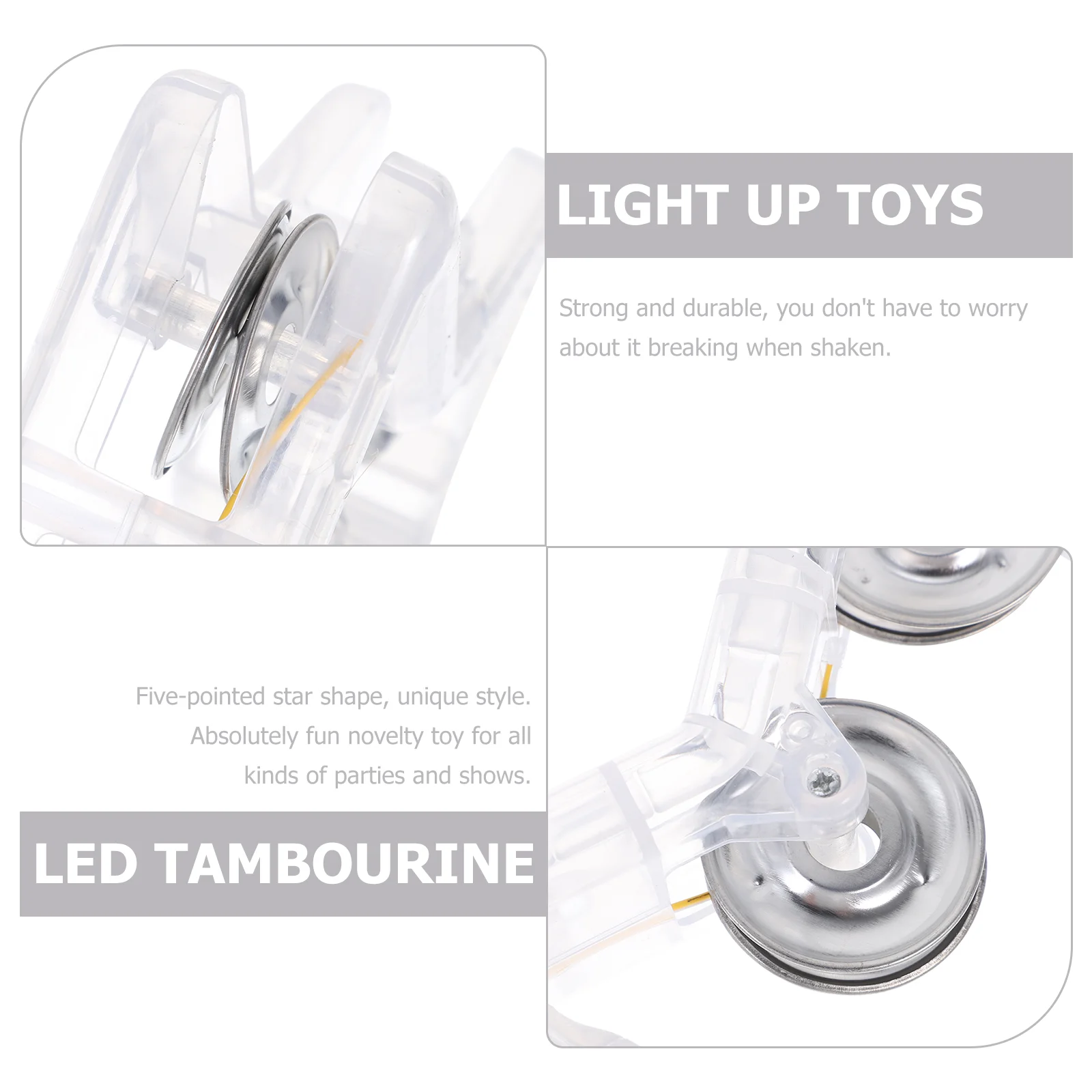 Plastic Pentagram Flashing Tambourine Light Up Toys Musical Instruments Kids Parties Led Handbell Sporting Events Five Pointed