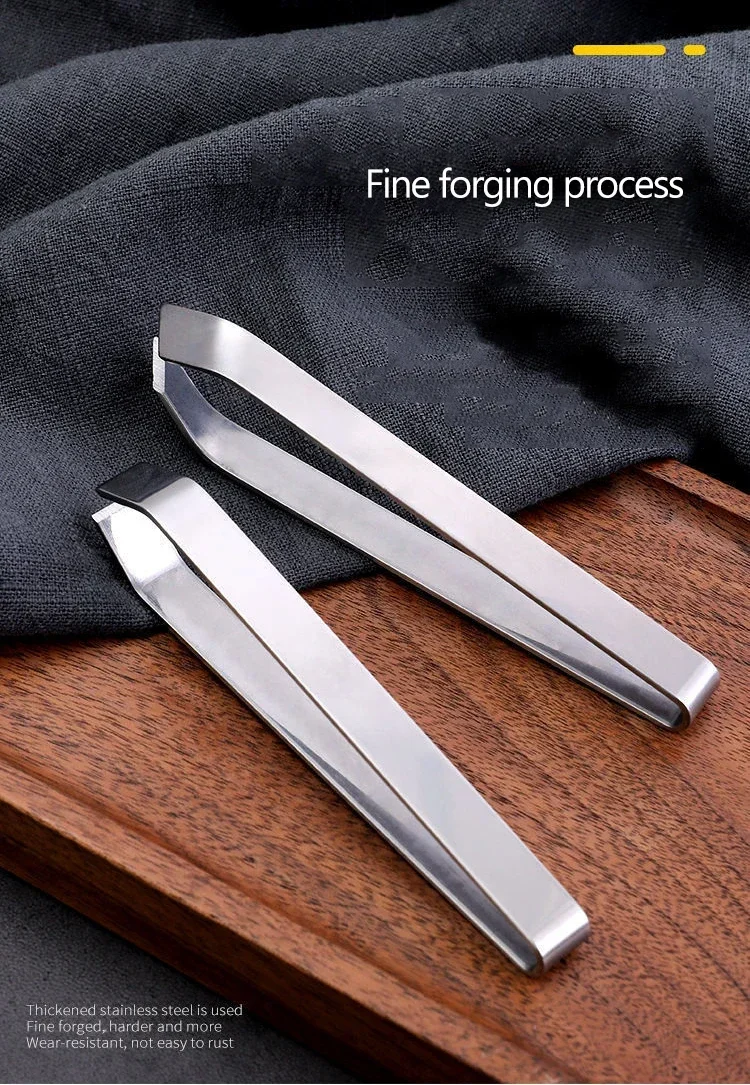 Description Picture 4 of item1 PC Stainless Steel Fish Bone Tweezers Pincer Clip Puller Remover Tongs Fish Bone Plucking Clamp Kitchen Gadgets Seafood Tools
