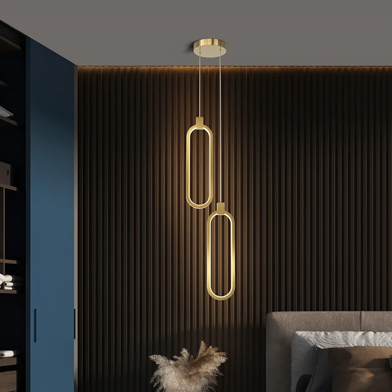 

LED Modern Pendant Lights Luxurious Gold Black Hanging Lamp For Bedroom Bedside Living Room Restaurant Home Decoration Fixtures