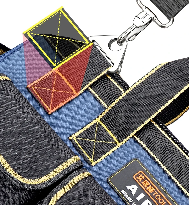 16 Inch Multifunctional Tool Bags 1680D Oxford Cloth Electrician Bags Waterproof and Wear-Resistant High Capacity Storage Bags 3
