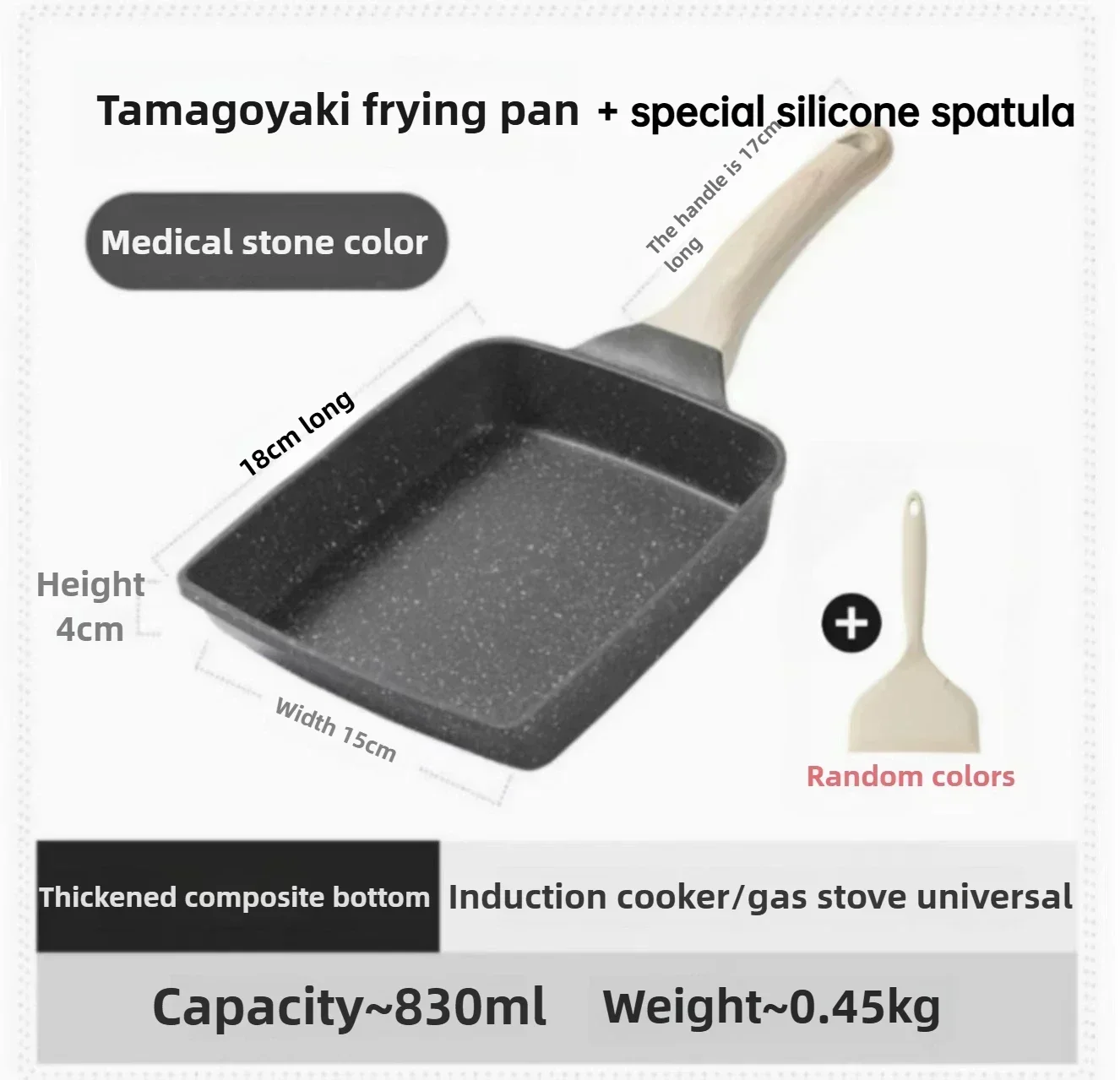 Compact Non-stick Square Frying Pan for Pancakes and Eggs - Kitchen Essential Accessory