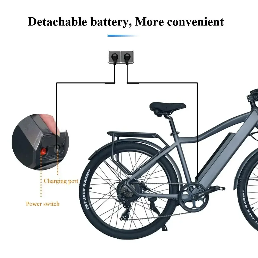 CMACEWHEEL F26 Electric Bike 27.5*2.1 inch Tires Strong Power E-Bike  Max Speed 48V 17Ah Lithium Battery 110km Range S8f46d63b82224db8a643665deee375354