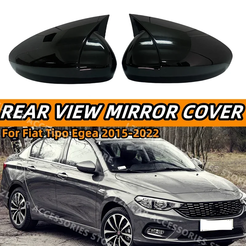 2X tapas de cubierta de espejo retrovisor lateral de bocina para FIAT TIPO EGEA 2015-2022 cubierta de espejo retrovisor carcasa embellecedora agregar accesorios de coche