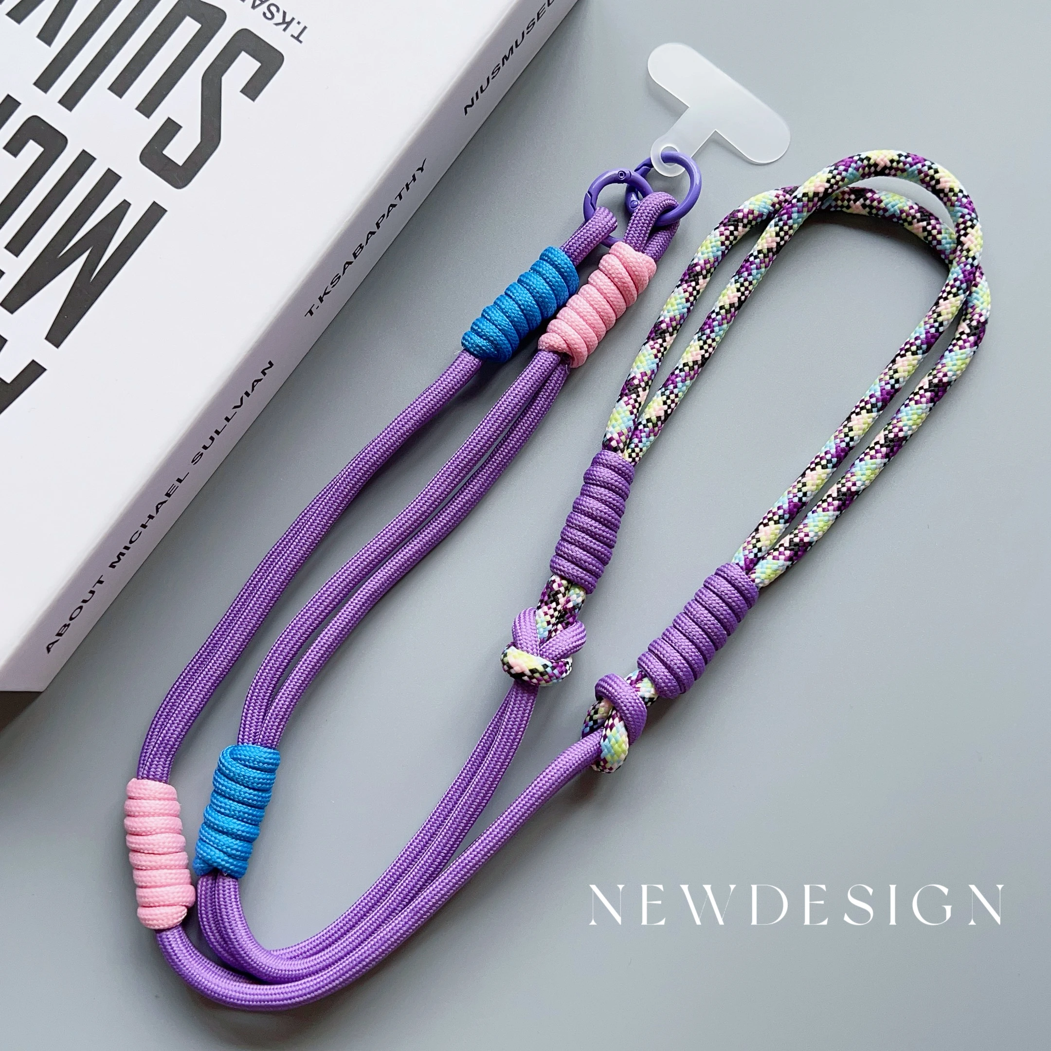 Adjustable Crossbody Lanyard Strap with Keychain and Patch