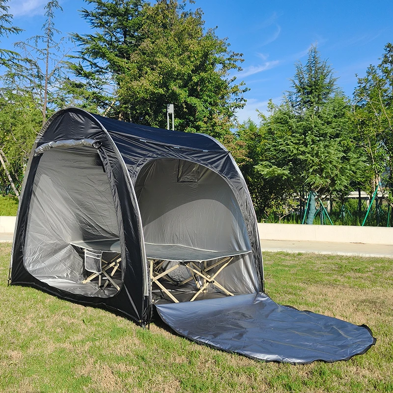 Waterproof Oxford Fabric Bike Shed Motorcycles Tent, Storage Tent for 4 Bikes, Outdoor Storage with Window Design, Black, 6.6FT