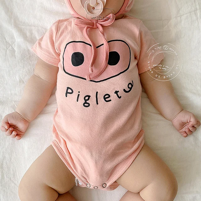 2023 coreano infantil do bebê meninos menina bodysuit roupas kawaii porco  engraçado modelo de manga curta geral macacão bebê recém-nascido macacões -  AliExpress