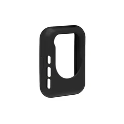 Silicone Protective Case with Strap for Smartwatch - Durable Shell Frame Bumper Cover (Black)