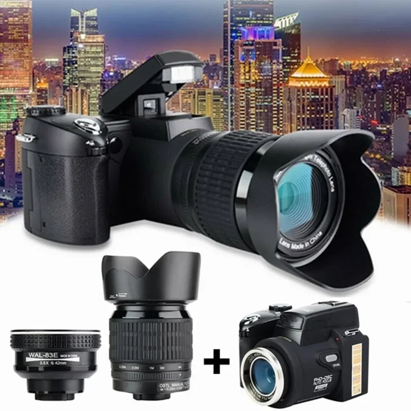 New 33.0MP Auto Focus HD Protax D7100 Digital Camera Professional SLR Three Lens Rope 24X Optical Zoom With Camera Bag