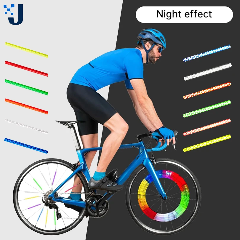 

Bike Spoke Rim Spoke Strip Reflector Reflective Warning Light Riding 12 pcs Mount Clip Tube Waterproo Wheel Outdoor Bicycle 75mm
