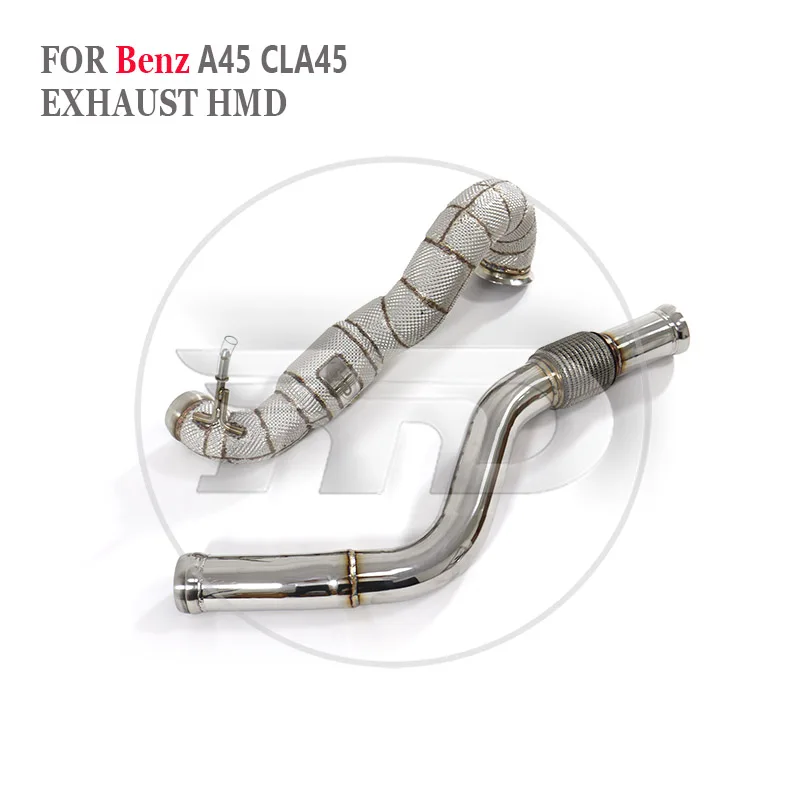 

HMD Car Accessories Exhaust Downpipe for Benz A45 CLA45 With Catalytic Converter Header Catless Downpipe Auto Replacement Parts