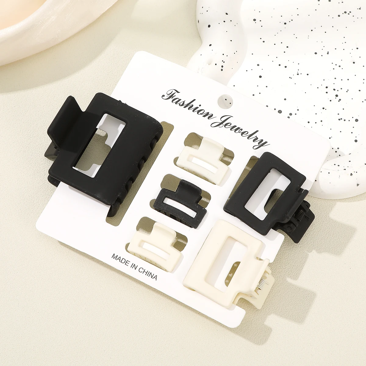 6PCS/set Black Flower Hair Claw Cute Small Size Hairpin Women Styling Hair Clip Fashion Headwear Hair Accessories