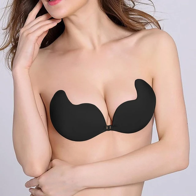 Adhesive Bra Strapless Sticky Invisible Push up Silicone Bra for Backless  Dress with Nipple Covers(2 pcs) 