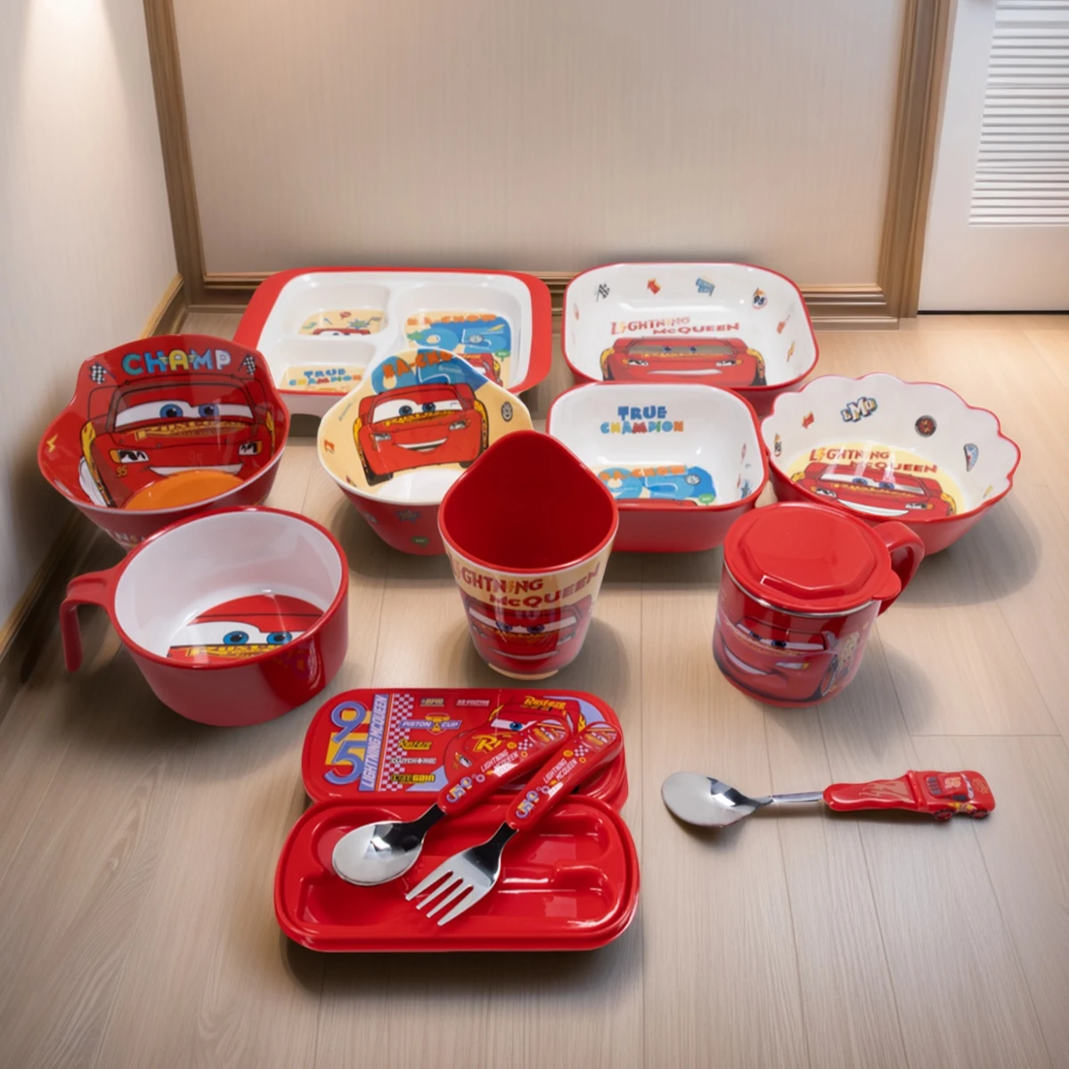 Disney Cars Lightning McQueen Kids Melamine Tableware Set 1