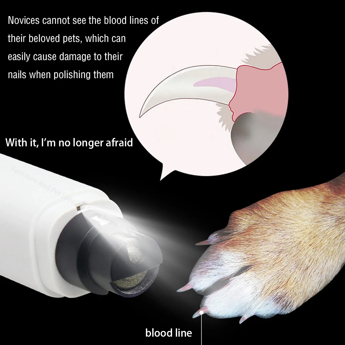 Pet Nail Clipper Electric Dog Nail Clippers For Dog Nail Grinders Rechargeable USB Charging LED Light Pet Quiet Cat Paws Grooming