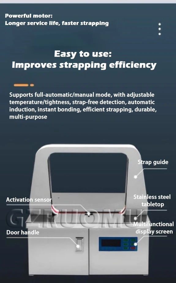 220V Fully Automatic  Intelligent Induction Strapping Machine OPP Hot Melt Strap