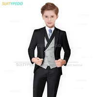 Ensemble 3 Pièces pour Grand Garçon, Tenue de Bal Élégante, Blazer, Glaçage, de Luxe, à Fleurs, Formelle, pour ixd'Enfant, Mariage 3