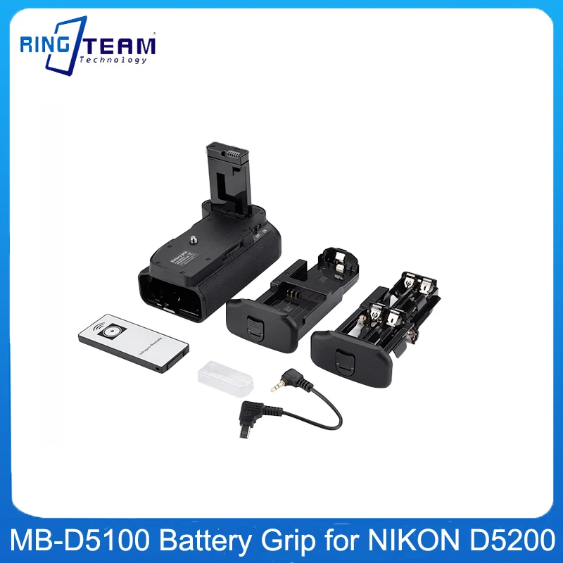 Mb-D5100 Impugnatura Batteria Verticale Per Fotocamera Dslr Nikon D5100 D5200 Con Telecomando Ir