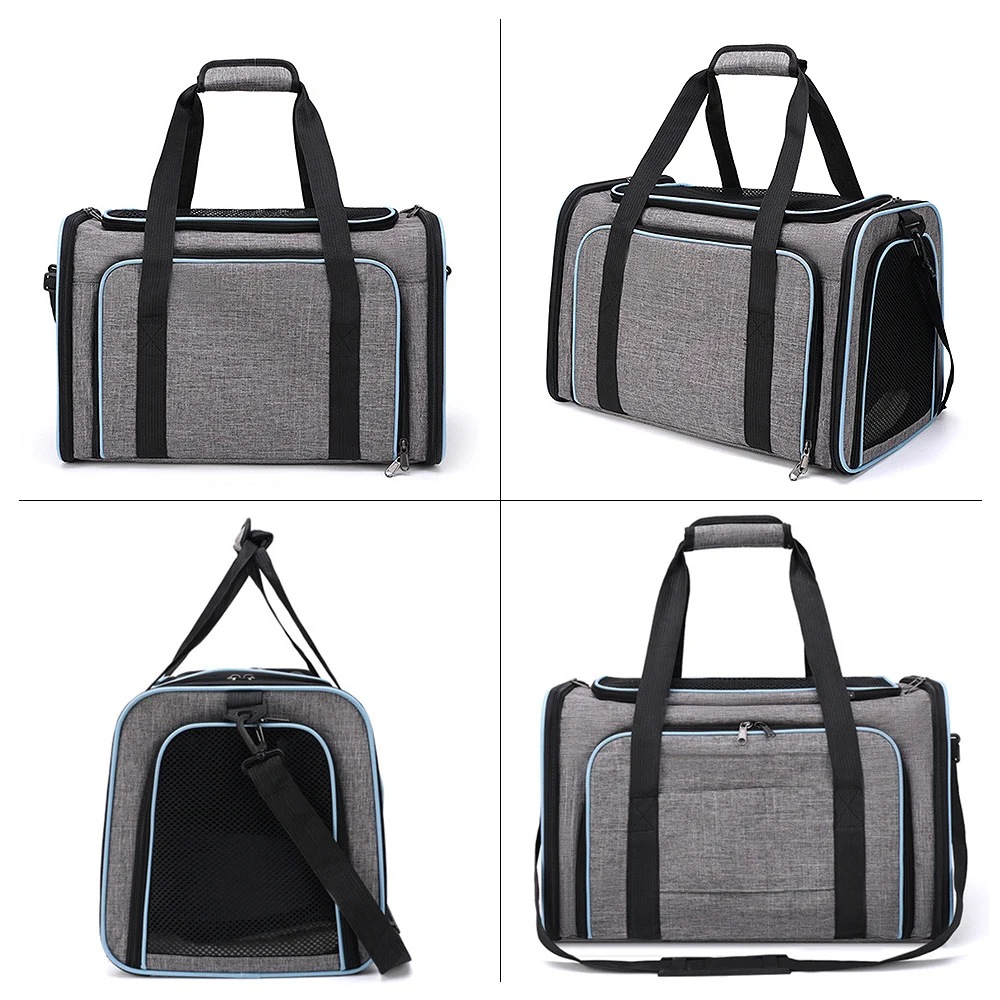 Portable Pet Carrier Bag Dogs Cats Ventilate Transport Bag Expandable Foldable Cat Travel Breathable Pet Supplies