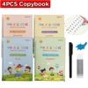 4PCS Kids Copybooks With Pen Practic Reusable Magical Writing Book Free Wiping Children Handwriting Learning Educational Toys