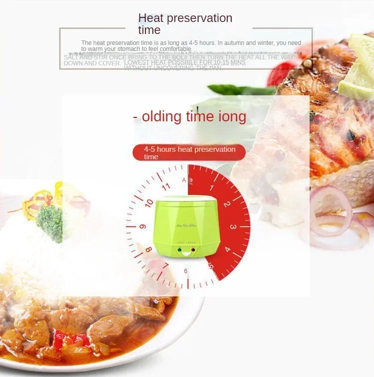 Description Picture 5 of itemMini Rice Cooker 1.6L Electric Heating Lunch Box Portable Thermostat Food Steamer Multi Electric Cooker For Car Truck 12/24V
