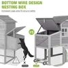 Chicken Coop Outdoor Wooden Hen House 65" with Large Nesting Box, Poultry Cage with Removable Tray,UV Proof Roof 4