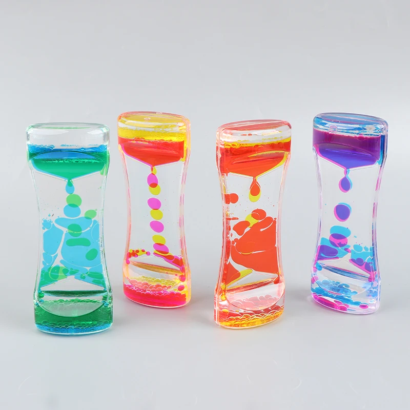 Double Color Sand Hourglasses Liquid Anxiety Relief Liquid Motion Bubble Timer sand timer liquid hourglass timer