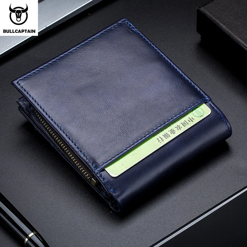 Bullcaptain Men's Wallet Rfid Vintage Genuine Leather Wallets for Men Credit Card Holder Purse Money Bag Wallet Man ﻿ 5