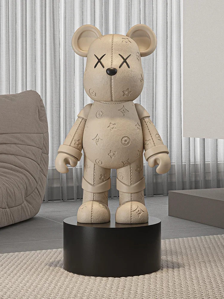 Living Room TV Cabinet Home Decoration High-end Doll Decorations, 77cm Cream Style High Violence Bear Floor Ornaments 4