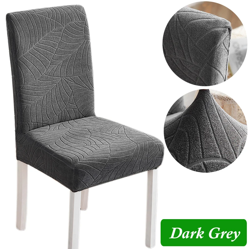 thumbnail image 1 of Funda de silla impermeable para comedor, fundas de asiento de silla de comedor con respaldo alto, elásticas, jacquard para cocina, hotel, 2/4/6 piezas, 1 of 5