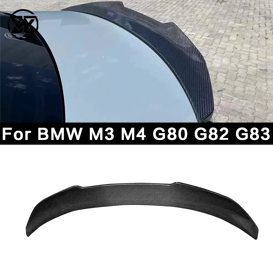 

For BMW M3 M4 G80 G82 G83 2021+ Carbon Fiber Tail fins Rear Trunk Lid Spoiler Wing PSM Style Car Tail Wing Upgrade