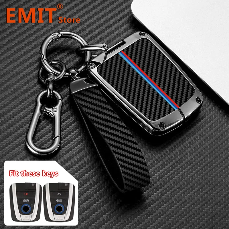 

Zinc Alloy Key Cover for BMW I3 I8 Series Carbon Fiber Car Key Case Holder Bag Full Protection Shell Auto Interior Accessory