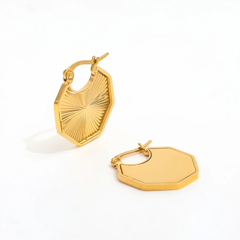

Waterproof & Tarnish Free Minimalist Fashionable Fan Shaped Earring Stainless Steel Jewelry