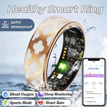 2026 Anello intelligente delle nuove donne Monitoraggio della frequenza cardiaca/sonno/ossigeno nel sangue Chiamata wireless Impermeabile Smartring Regalo di festa di compleanno