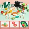 Kids Play Food Set Toy with Pots Pans and Cookware Utensils,Cooking Cutting Learning  Gift for Girls Boys 5