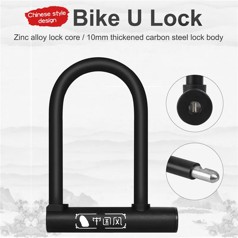 Ultra-Secure Steel U-Lock for Bicycles - Anti-Theft Cycling Security Accessory