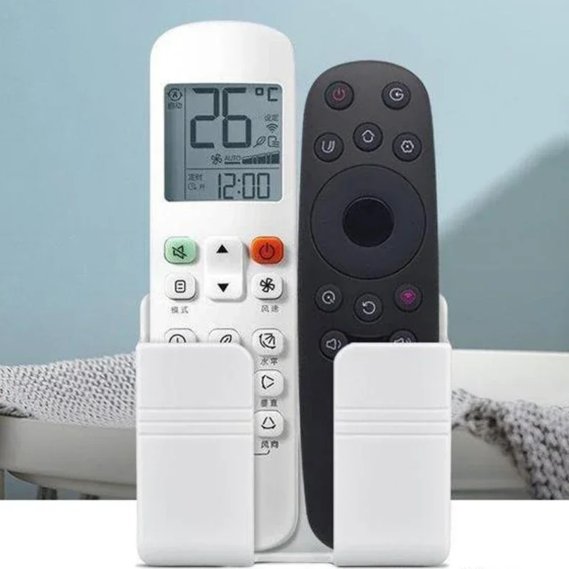 Wall Mounted Storage Box 4Pcs Multifunction Punch Free Organizer TV Remote Control Mounted Mobile Phone Plug Charging Holder