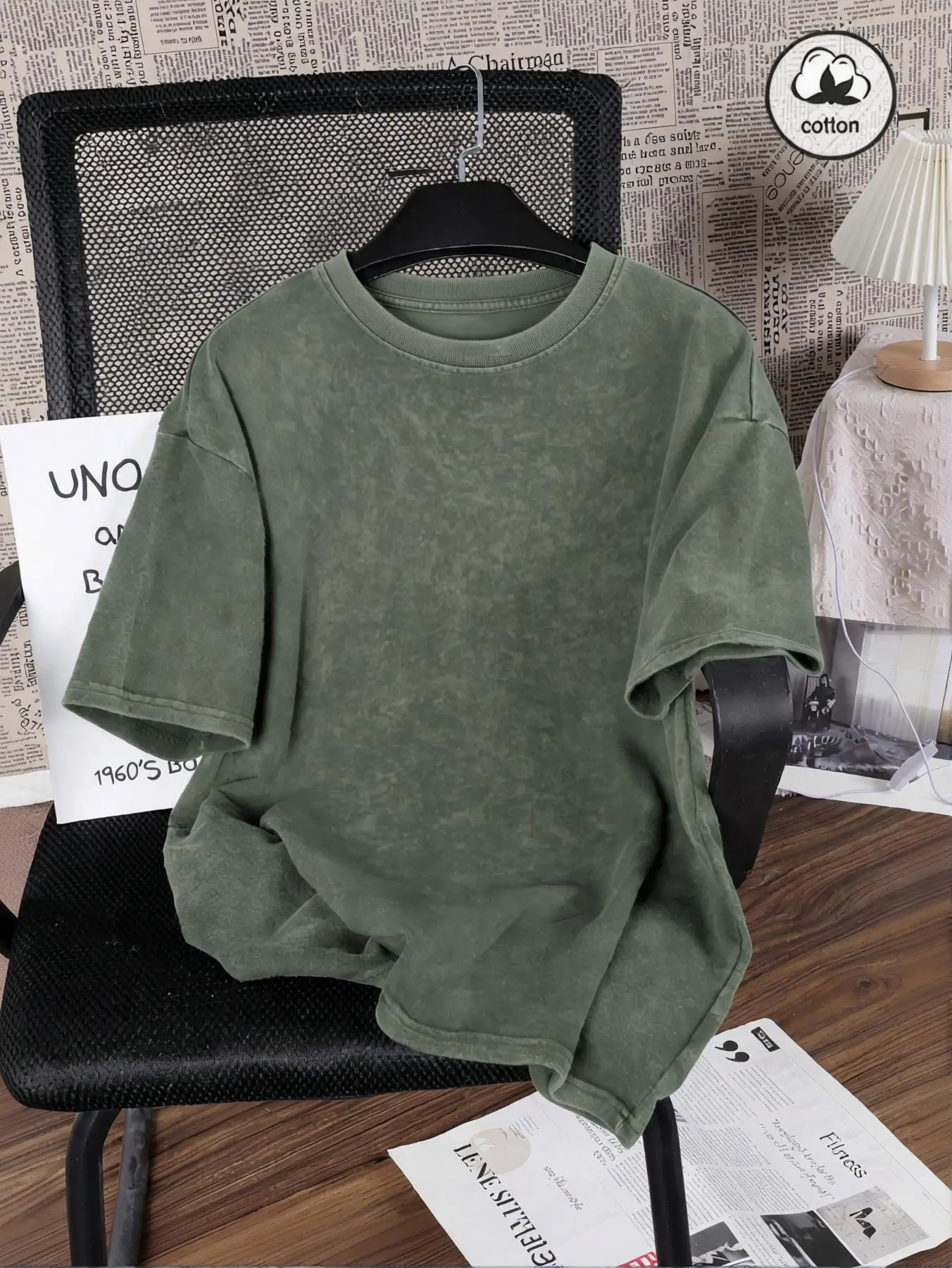 Unisex Vintage Washed Cotton Oversized T-Shirt
