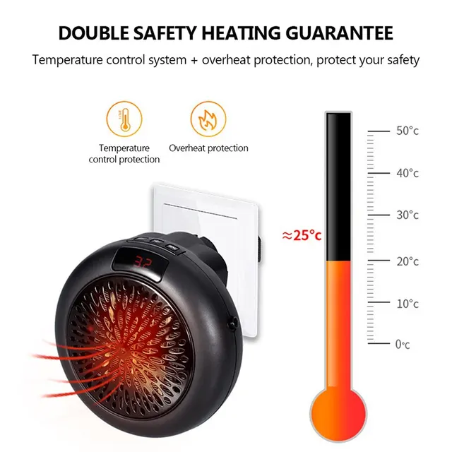 Mini Round Electric Warm Air Blower Fan Portable Heater Home Plug In Small  Heater With Remote Control Office Dorm Heating - AliExpress