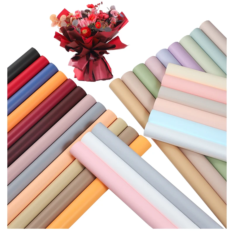 20 Pieces / Pack Of Flowers Wrapping Paper Waterproof Two-color  Double-sided Ouya Paper Bouquet Wrapping Paper Floral Materials - AliExpress