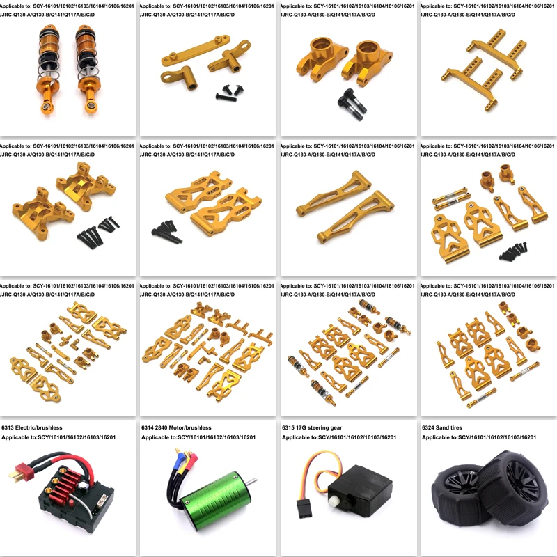 Обновленные металлические запасные части SCY 16101, 16102, 16103, 16201, 16101, 6312, 1:16, синие, модель 4WD/оригинальные запасные части, 6313, 6314,