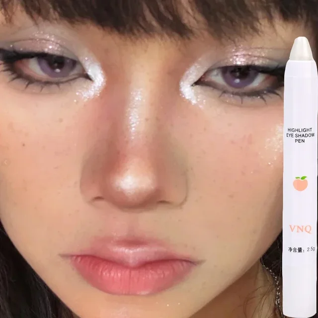 White Pearl Highlighter Brightening Glitter Eyeshadow Stick Eye Shadow Lying Silkworm High-gloss Pen Korean Eyes Makeup Matte