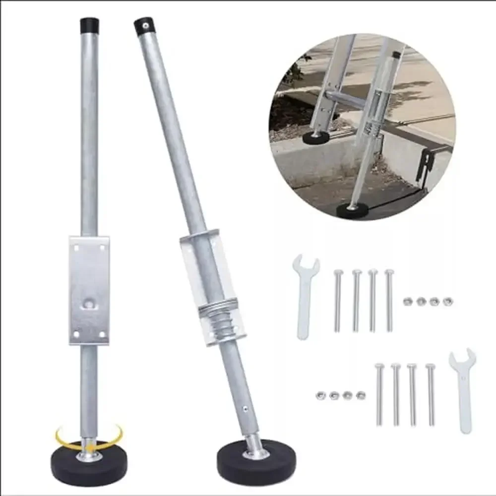 Adjustable Ladder Leveler Kit Extension Articulating Double Sided Step Ladders Anti-Slip Steel Rubber Feet Stabilizer 20 5