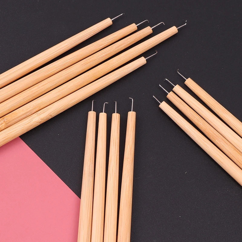 Wig Making Tool Wooden Handle Ventilating Needles For Wig Repair Lace & Hairpiece False Beard Making