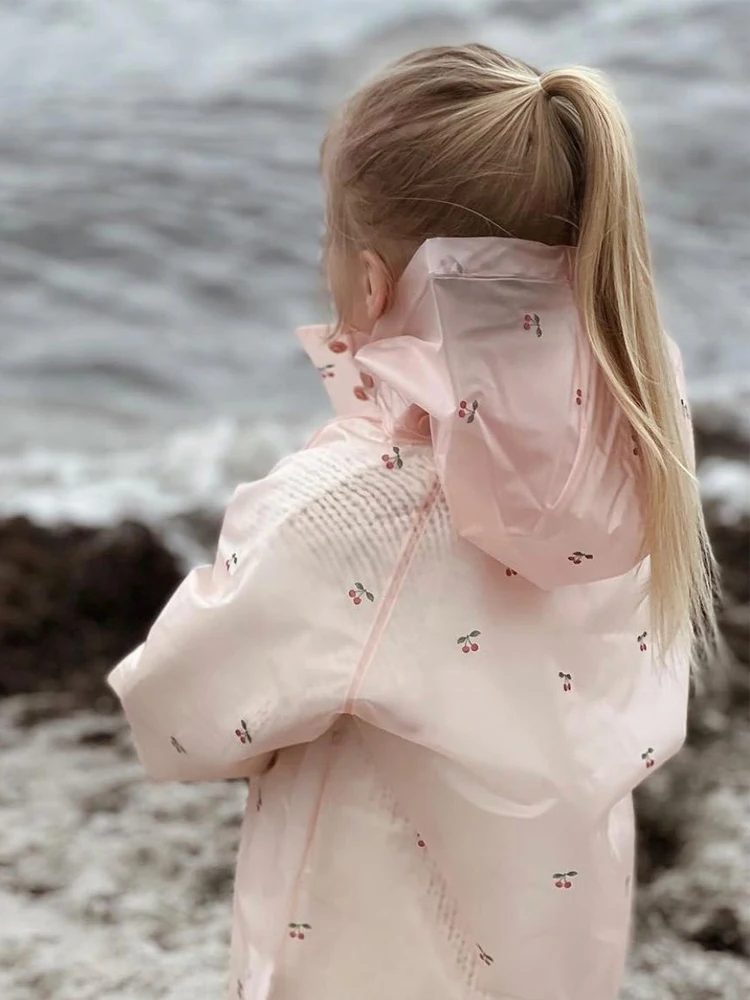 Kids Raincoat StRafina KS Boys Girls Raincoat Ins Baby Windproof Poncho Plastic PVC Raincape Children Waterproof Outerwear
