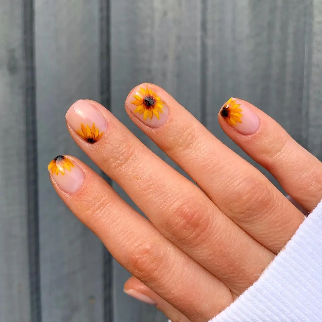 Bright Sunflower Nail Designs