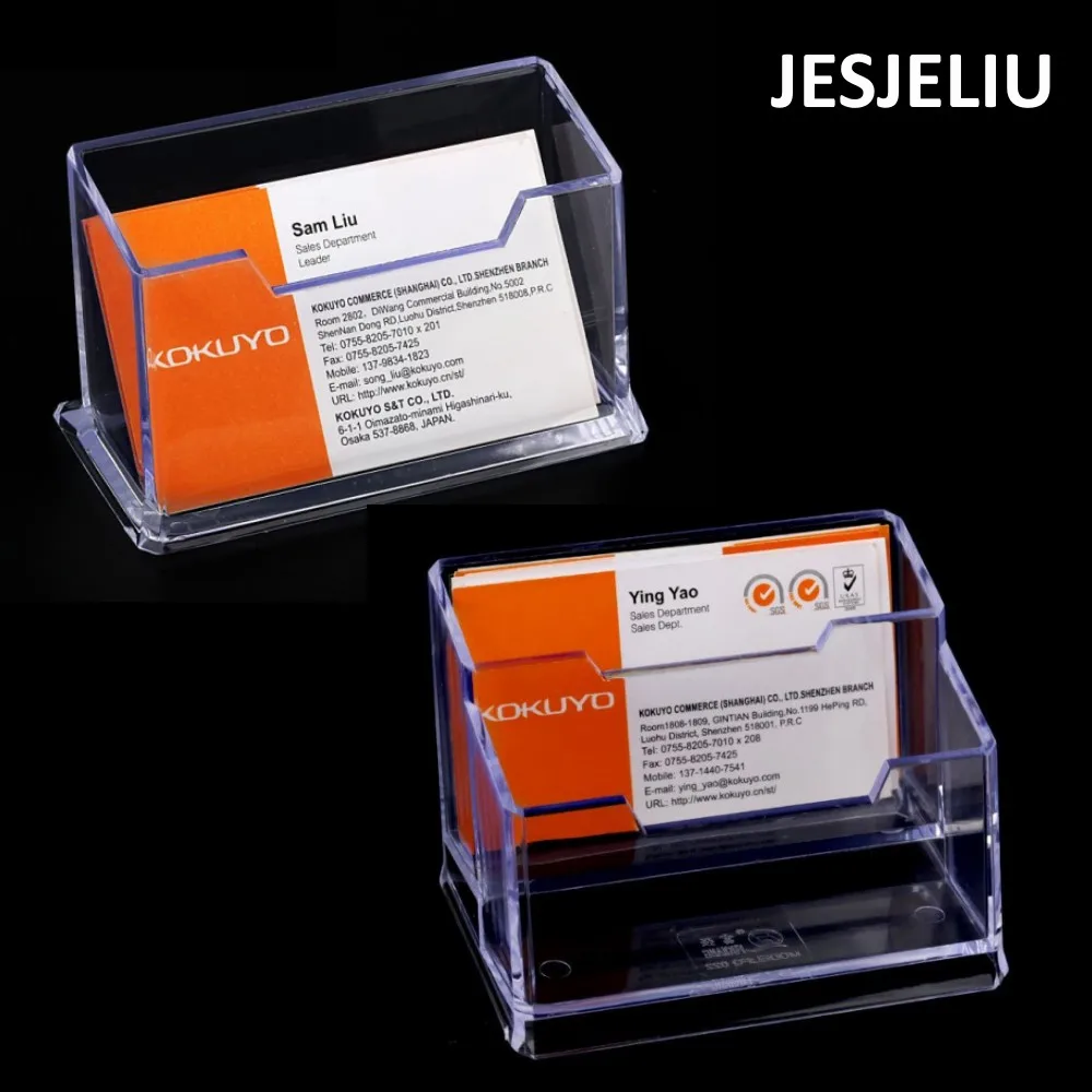 Business Card Holder Rack Card Box Display Stand Name Storage Clear Desk Shelf Box Simple Convenient Storage