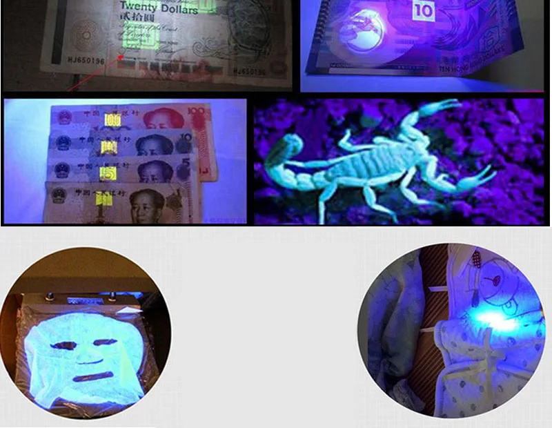Portable Mini UV Lamp Ultra Violet 9 LED Flashlight Torch Light Lamp Purple Color Flash Linterna Lighting For Money Detection