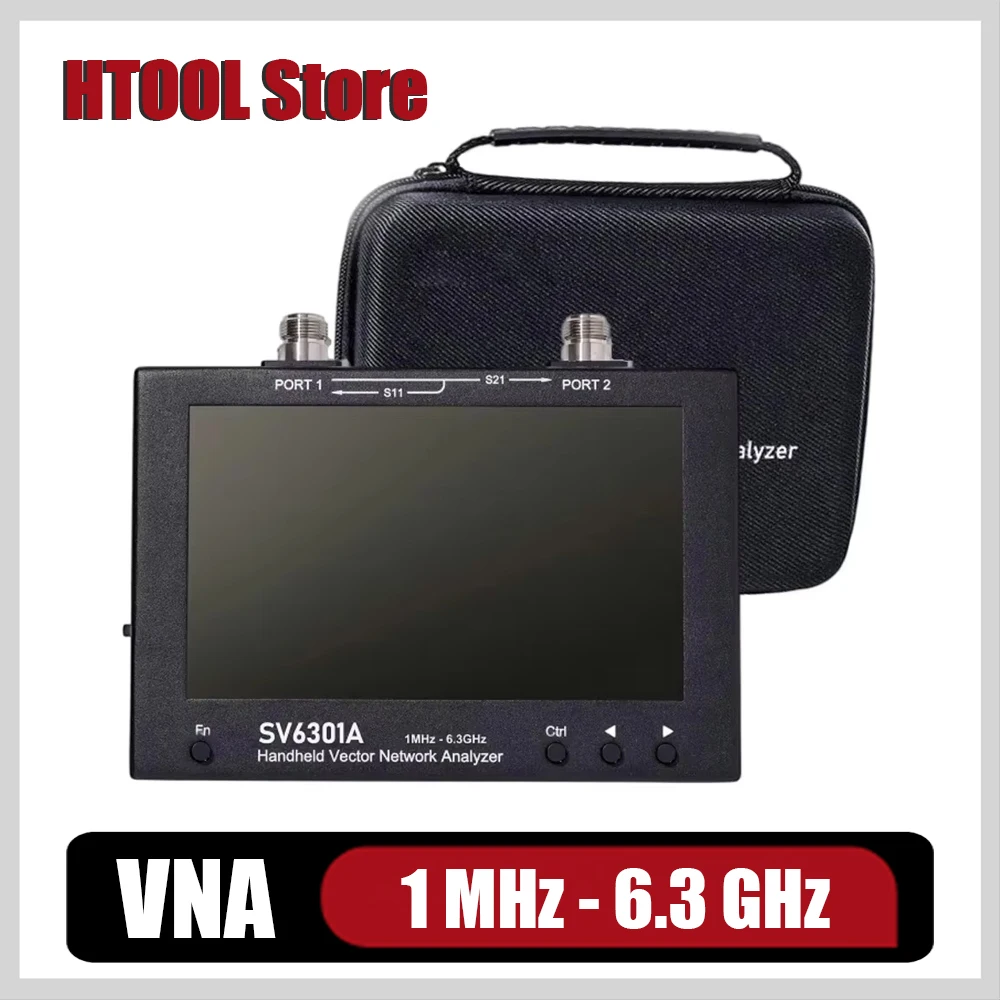 HTOOL SV6301A 6.3GHz Handheld Vector Network Analyzer VNA S11 50dB S21 75dB 8GB Storage English Russian Menu software provided
