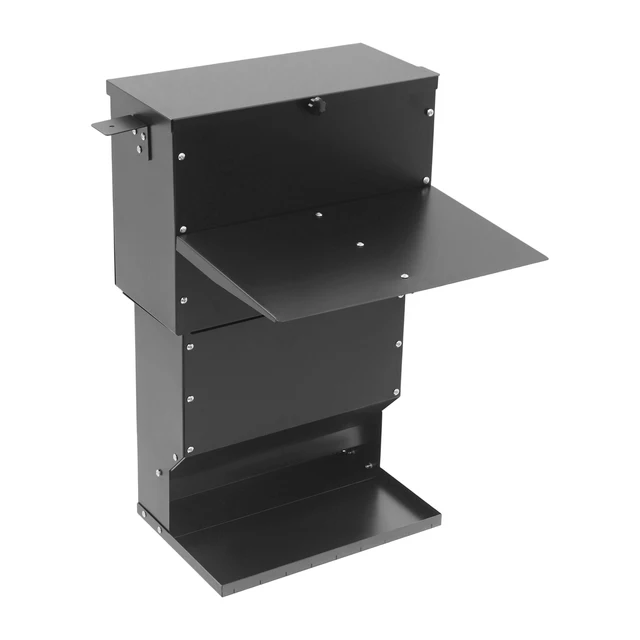 Rainproof Suspended Feeder with Covered, Black Animal Feeder Hanging Deer Feeder, Hanging Deer Feeder with Lid