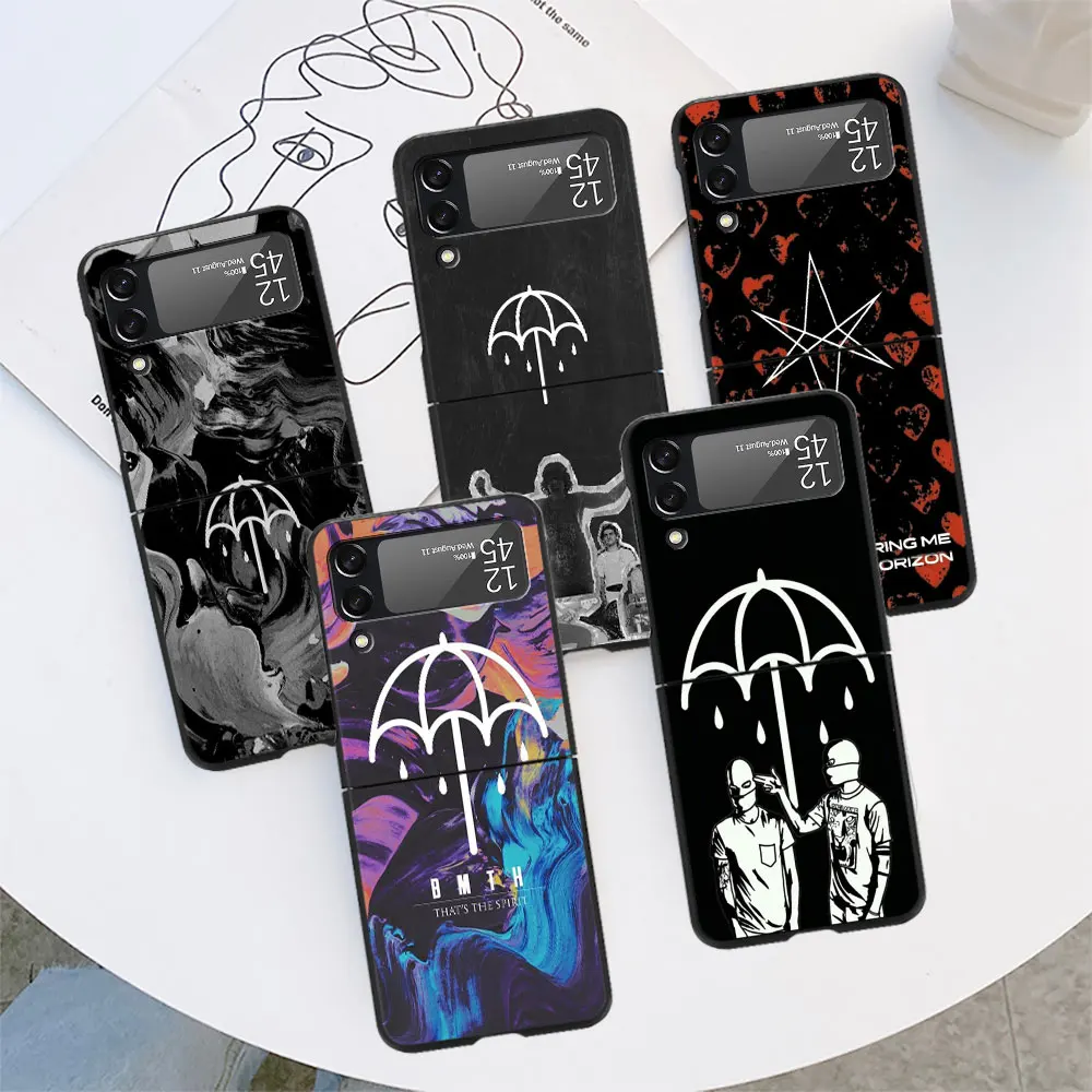Bring Me The Horizons Case Per Samsung Galaxy Z Flip 3 4 5G Flip4 Flip3 Black Hard Pc Phone Shell Zflip3 Zflip4 Cover Protettiva